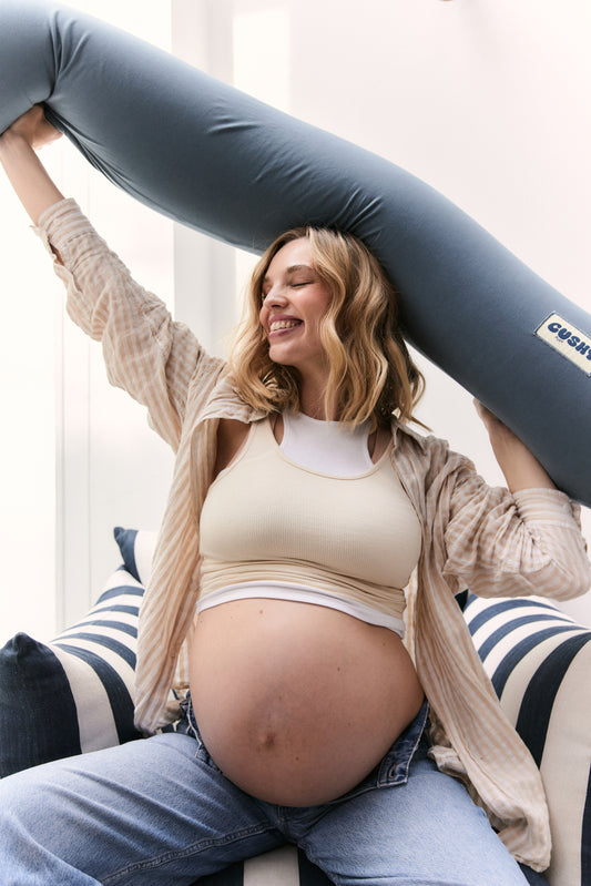 PREGNANCY PILLOW IN STONE BLUE